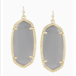 Kendra Scott Elle Gold Earrings Slate Cat’s Eye